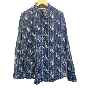 Munsingwear Men’s Long Sleeve Fishing Lure Print Button Shirt
